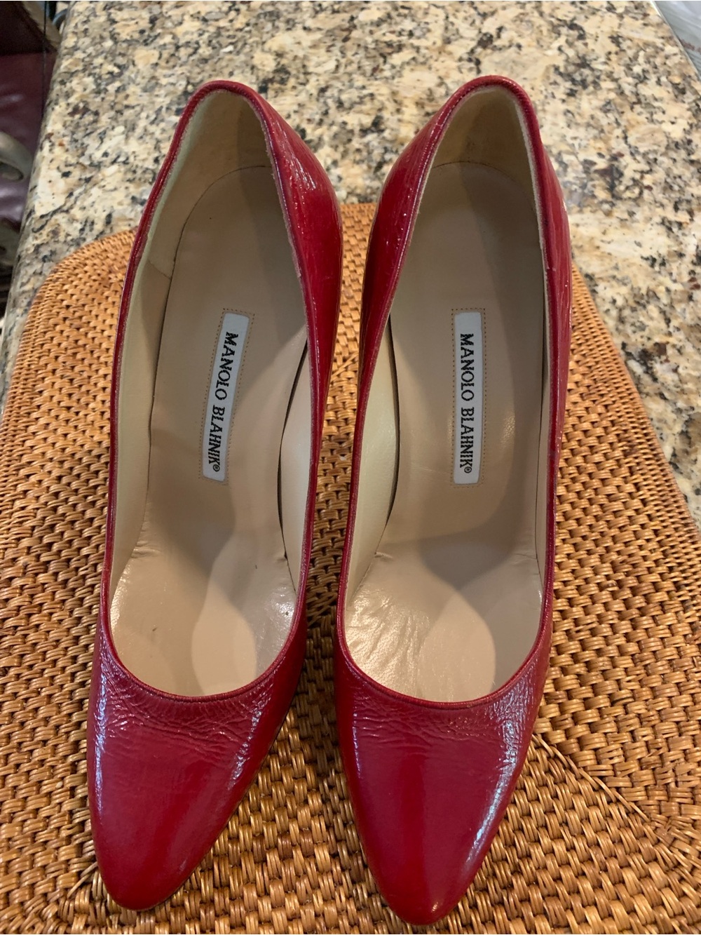Manolo Blahnik Red Patent Heels